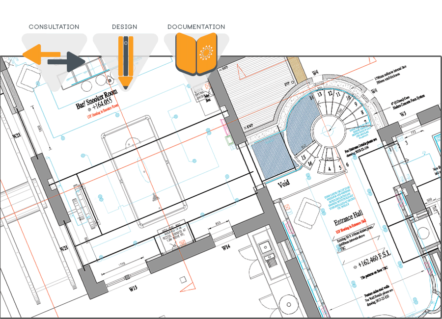 Lighting design applied to architects drawing